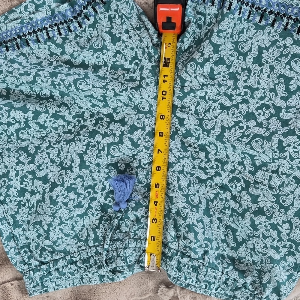 J. Jill Love LinenTeal Floral High Waist Shorts M - Picture 8 of 8